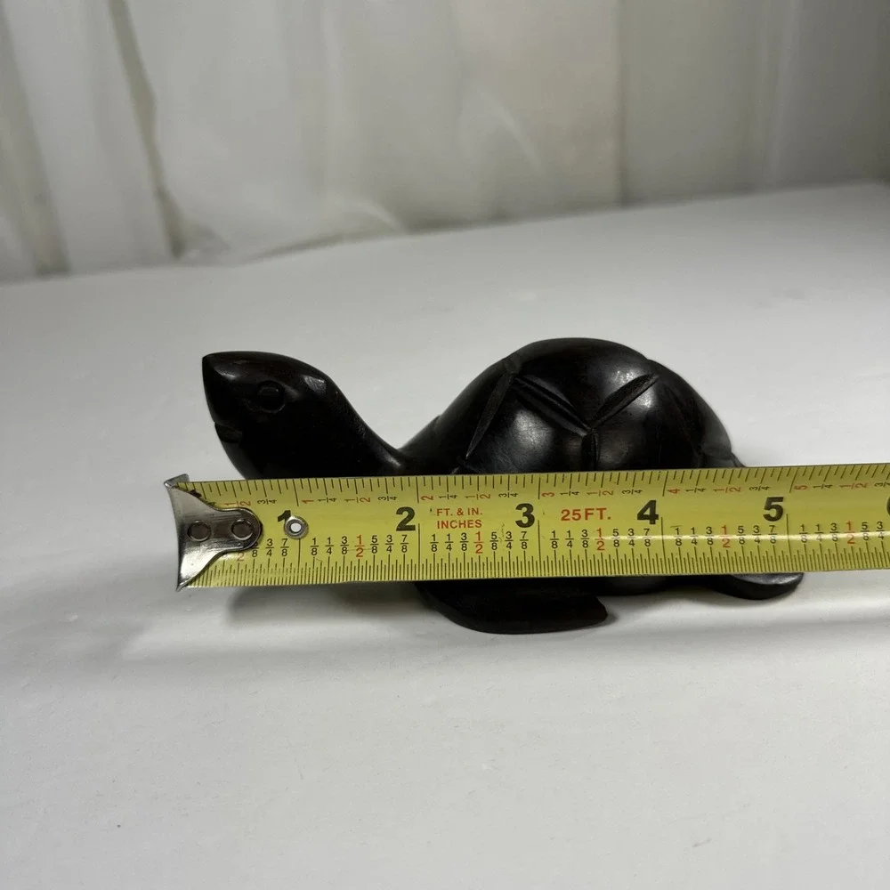 Carved Ironwood Sea Turtle Dark Wood Handmade Figurine 5